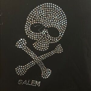 Black Rhinestone Skull T-Shirt
